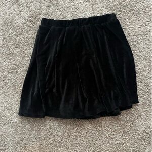 Classic Black Velvet Skater Skirt
